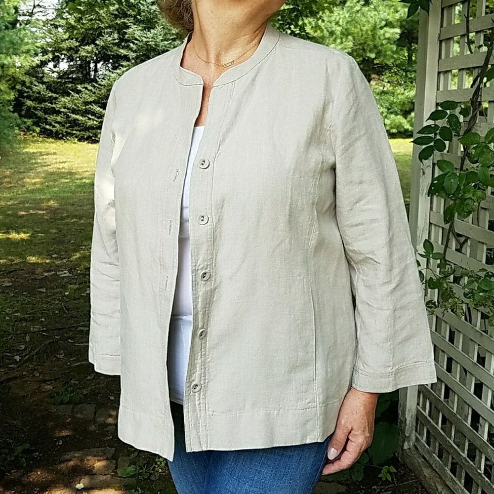 Eileen Fisher Tan Linen Jacket